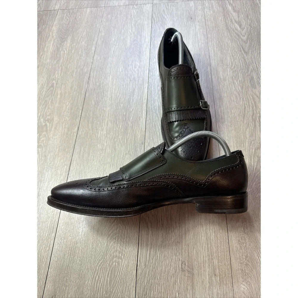 Salvatore Ferragamo Double Monk Strap Derby Oxford Dress Shoes Men's 10 D Italy